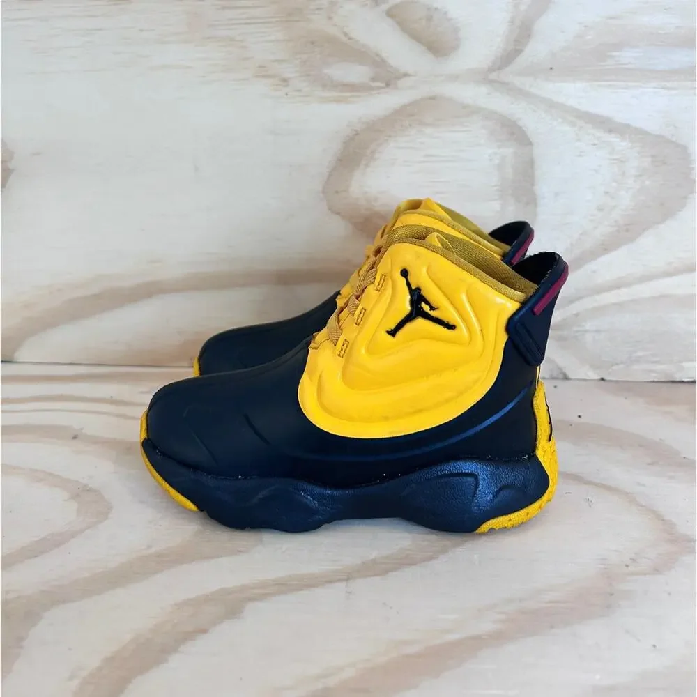Nike -Air Jordan DRP 23 -Rain Boots -Black/Yellow -Toddler Kids -9C- CT5799-706